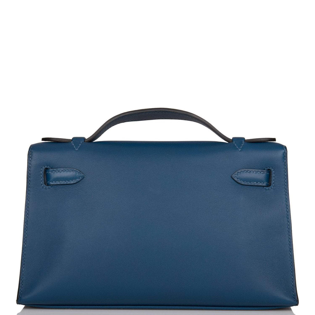 Hermes Deep Blue Swift Mini Kelly Pochette Gold Hardware