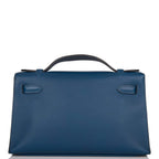 Hermes Deep Blue Swift Mini Kelly Pochette Gold Hardware