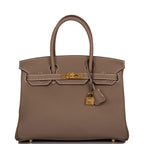 Hermes Etoupe Togo Birkin 30cm Gold Hardware