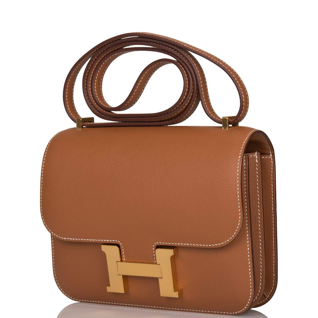Hermes Gold Evercolor Mini Constance 18cm Gold Hardware