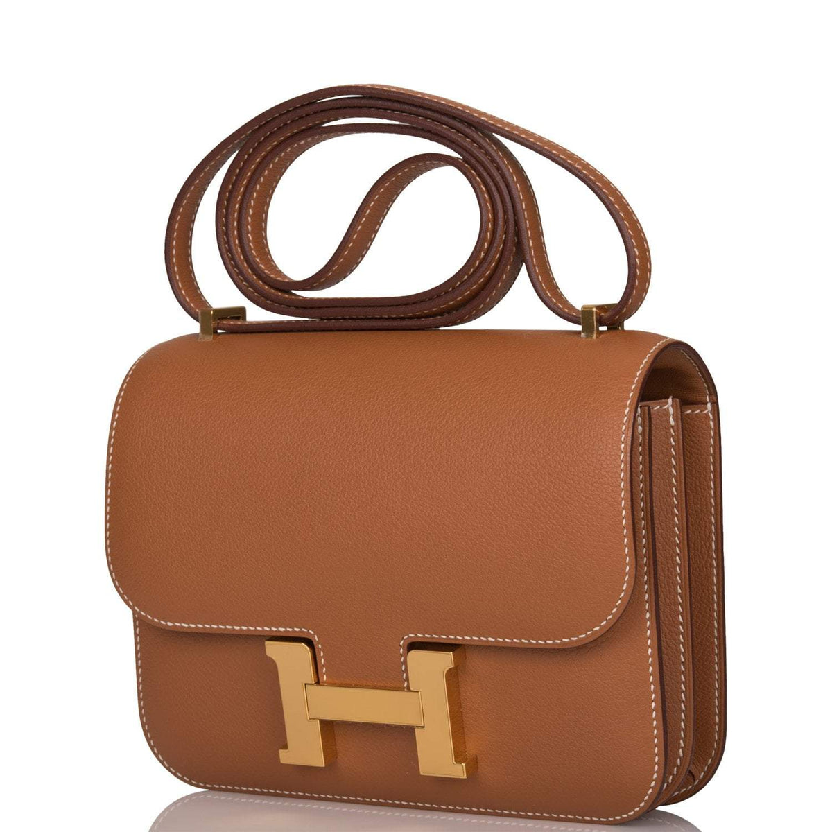 Hermes Gold Evercolor Mini Constance 18cm Gold Hardware