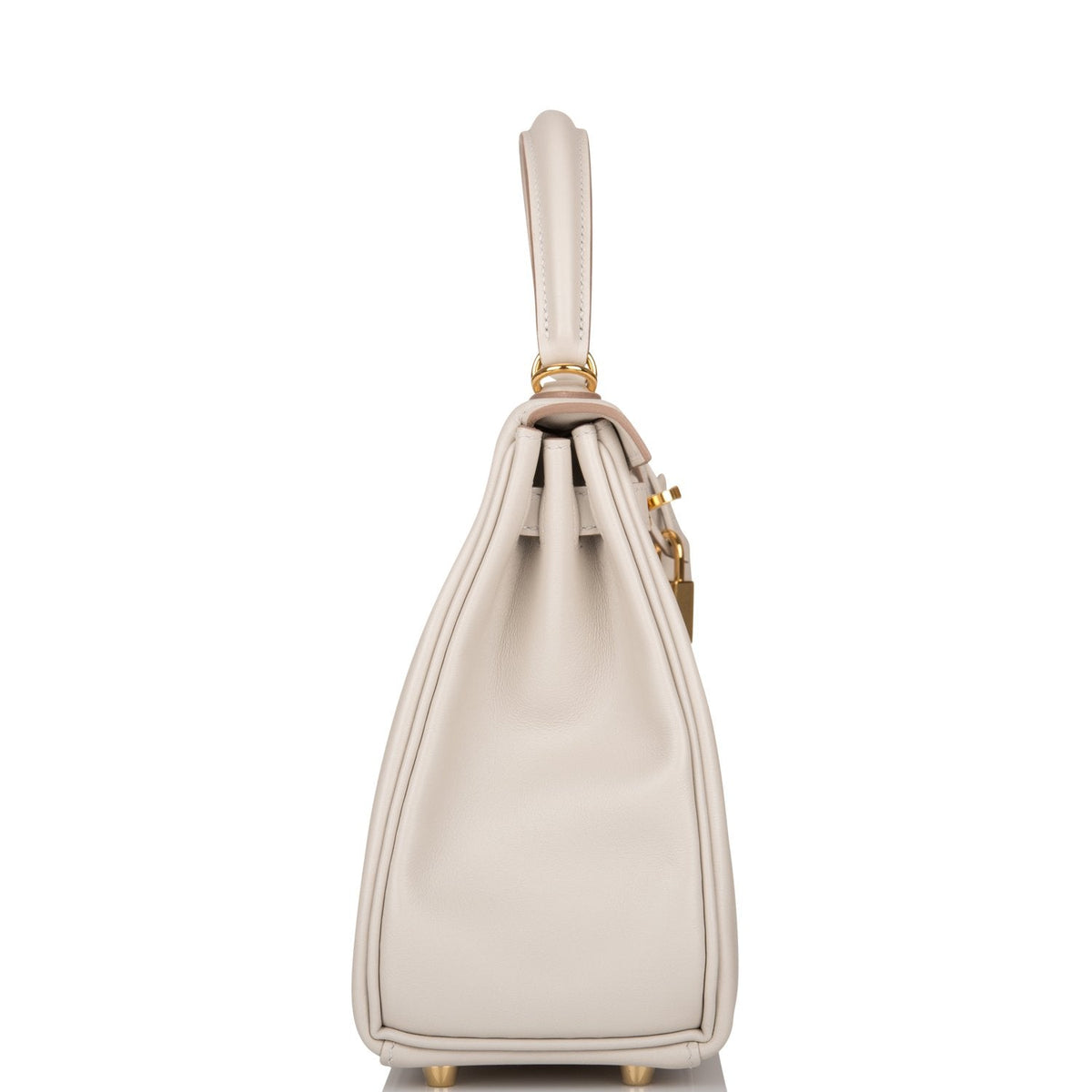 Hermes Gris Perle Swift Retourne Kelly 25cm Gold Hardware