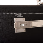 Hermes Kelly 28cm Bi-Color Black and Craie Epsom Sellier Brushed Palladium Hardware