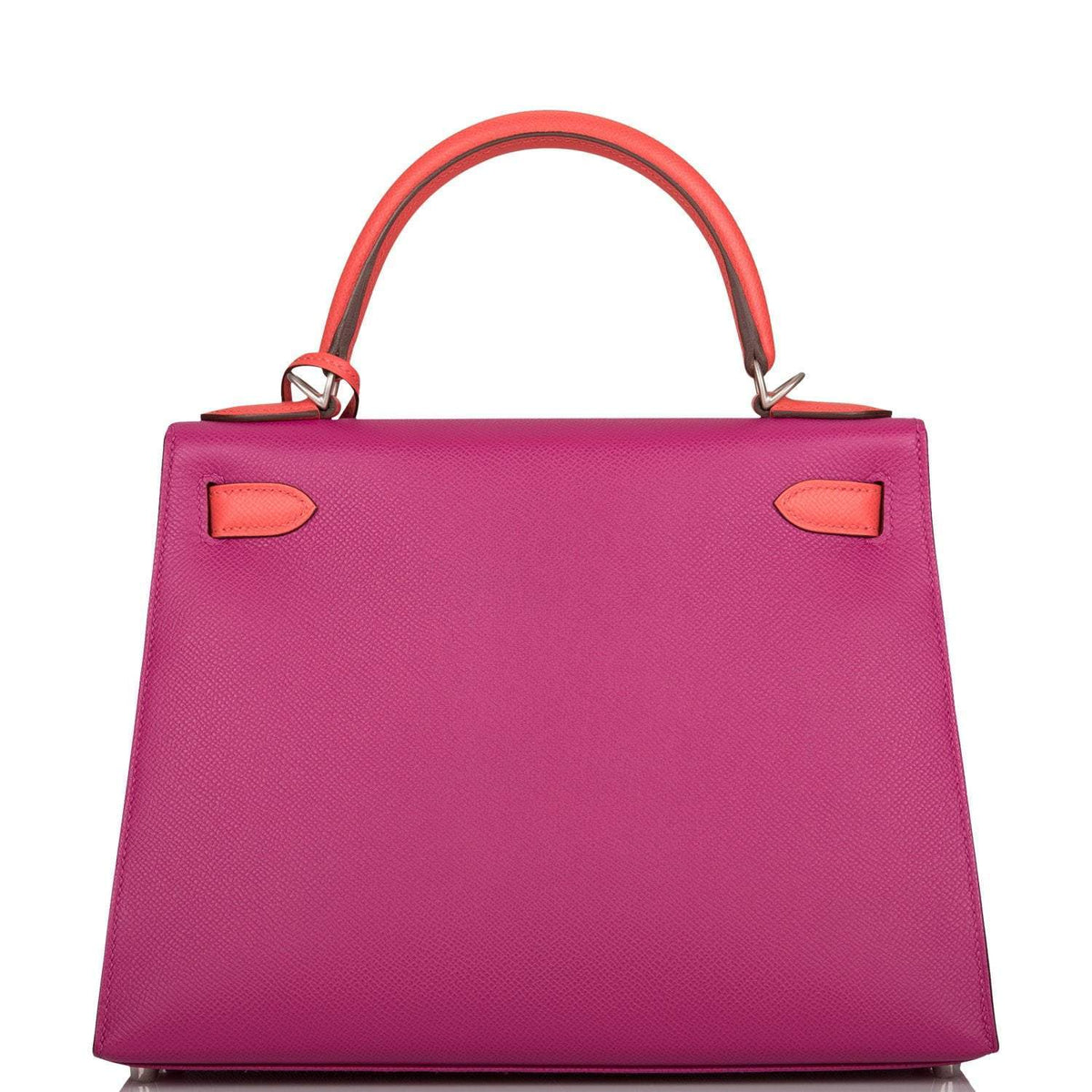 Hermes Kelly 28cm Bi-Color Rose Pourpre and Rose Jaipur Epsom Sellier Brushed Palladium Hardware