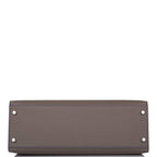 Hermes Kelly 32cm Bi-Color Etain and Bleu Electric Epsom Sellier Palladium Hardware