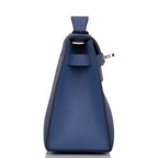 Hermes Kelly Pochette Blue Brighton Swift Palladium Hardware