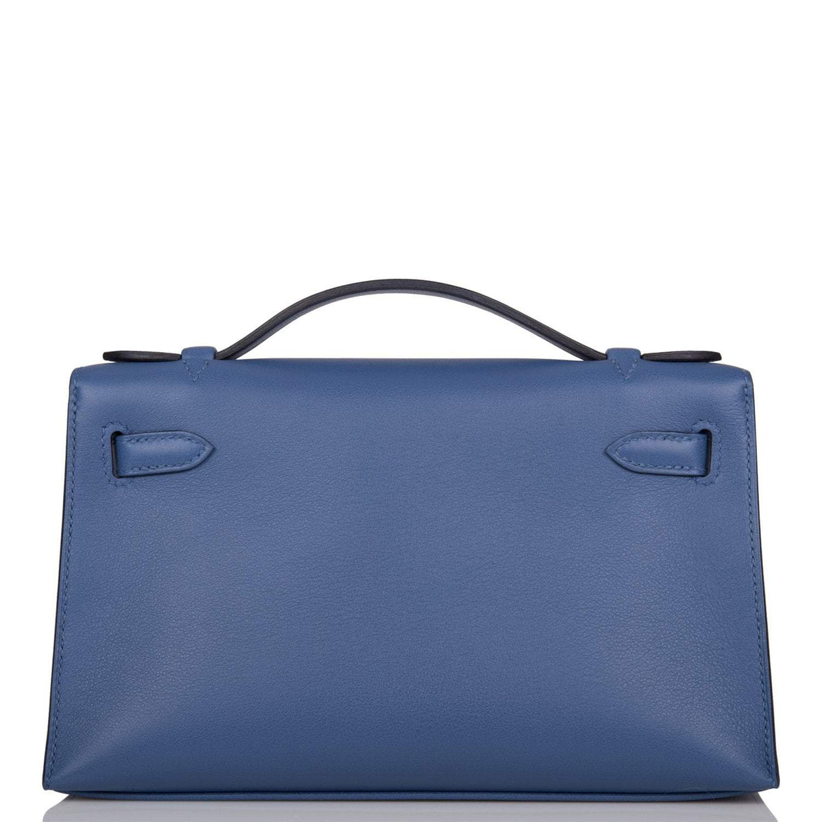 Hermes Kelly Pochette Blue Brighton Swift Palladium Hardware