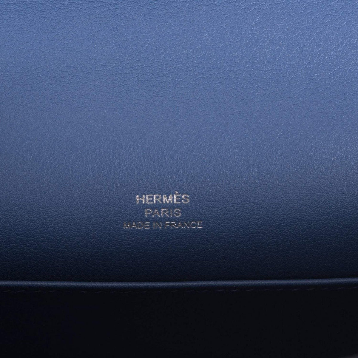 Hermes Kelly Pochette Blue Brighton Swift Palladium Hardware