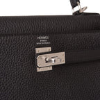 Hermes Kelly Retourne 25 Black Togo Palladium Hardware