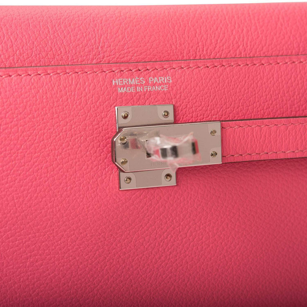 Hermes Rose Azalee Evercolor Kelly Danse Palladium Hardware