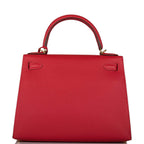 Hermes Rouge Casaque Epsom Sellier Kelly 28cm Gold Hardware