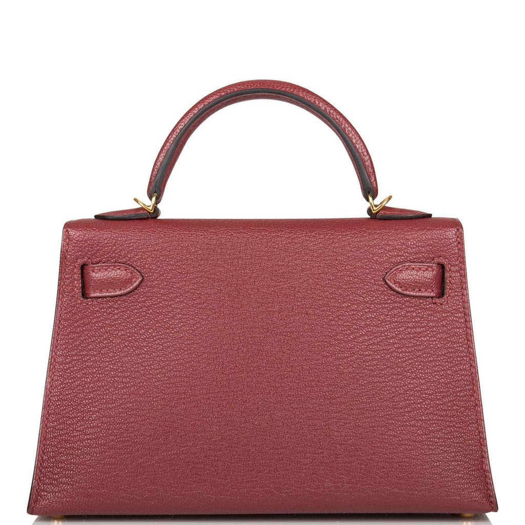 Hermes Rouge H Chevre Sellier Kelly 20cm Gold Hardware