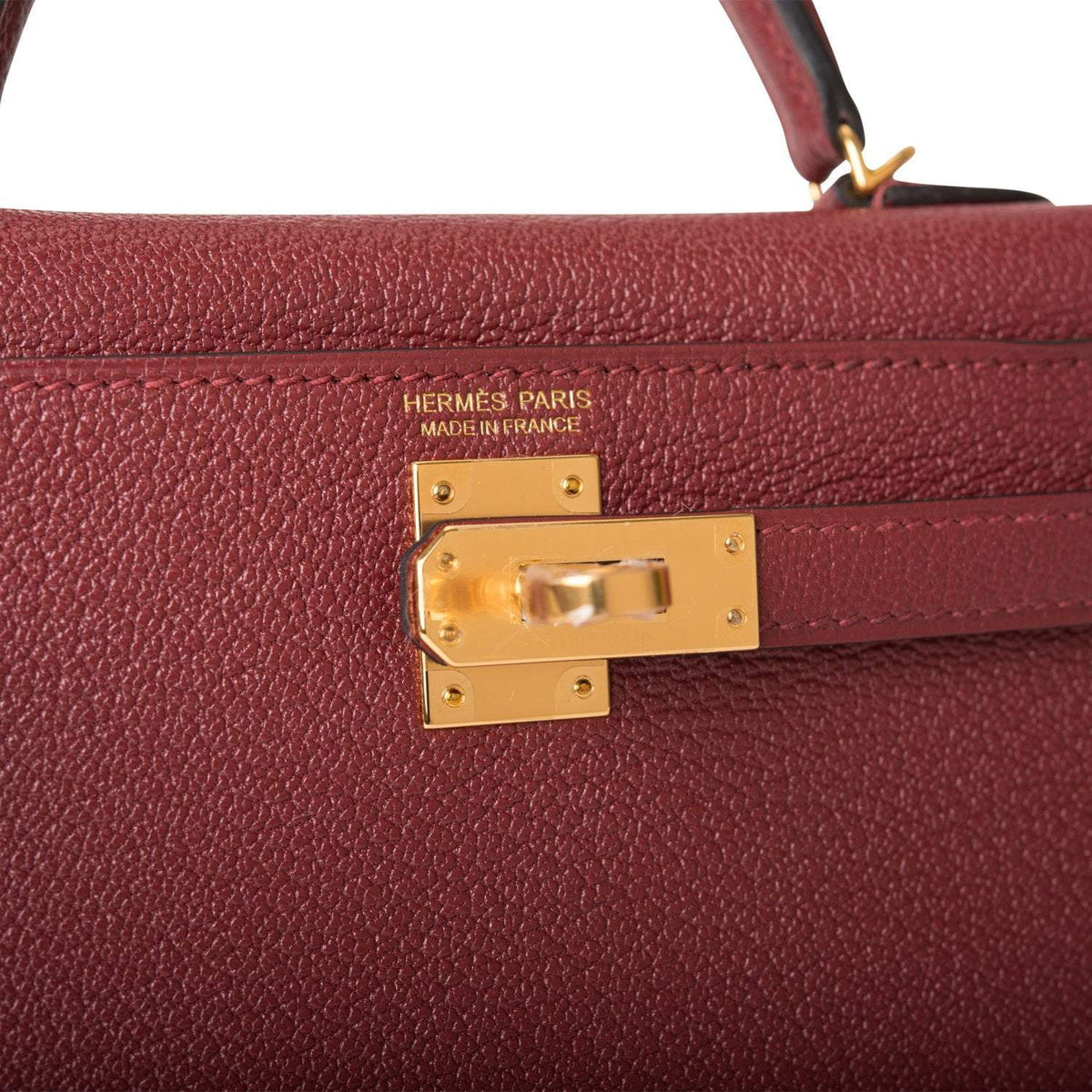 Hermes Rouge H Chevre Sellier Kelly 20cm Gold Hardware
