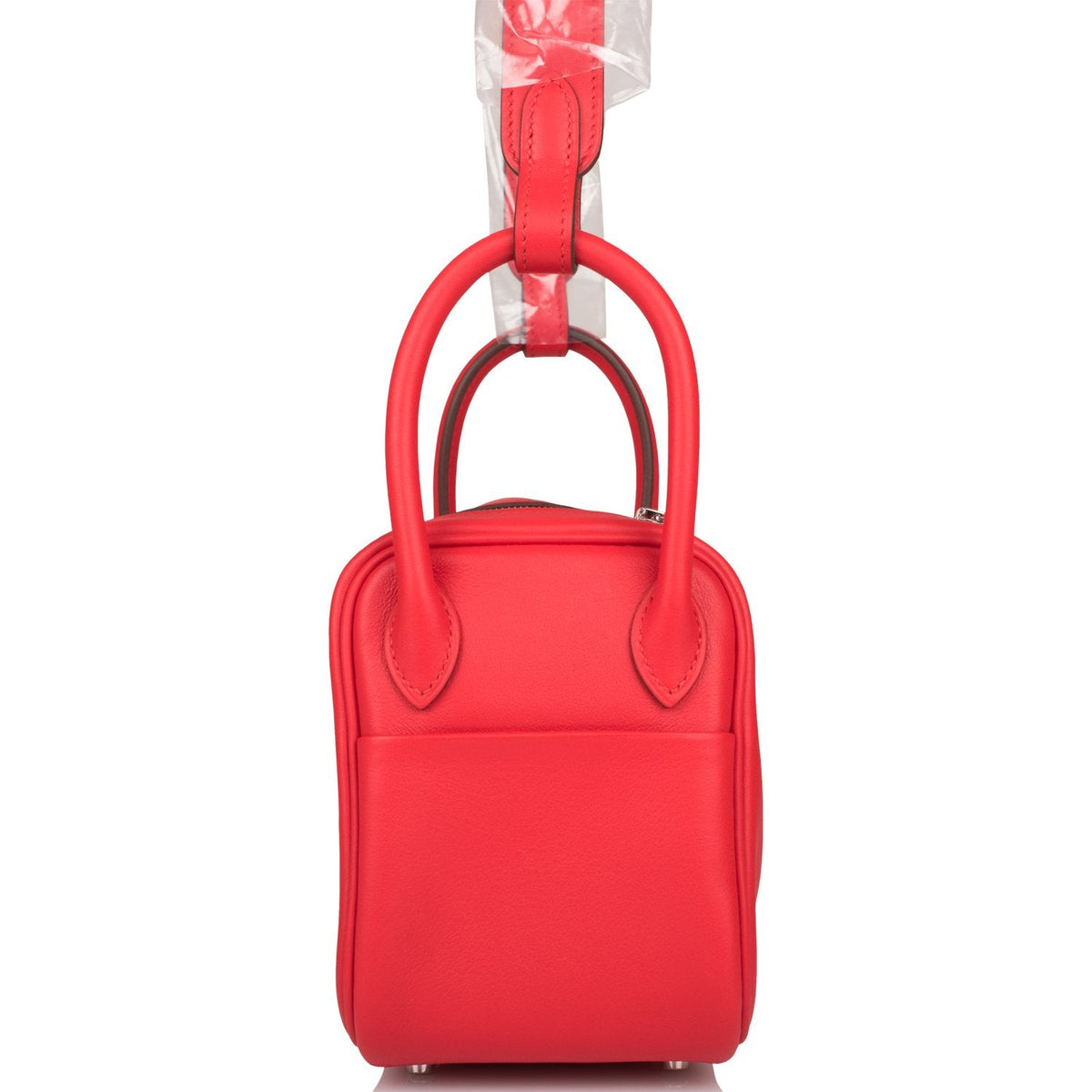Hermes Rouge de Coeur Swift Mini Lindy Palladium Hardware