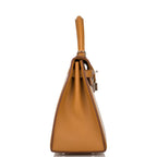 Hermes Sesame Toile and Swift Sellier Kelly 28cm Palladium Hardware