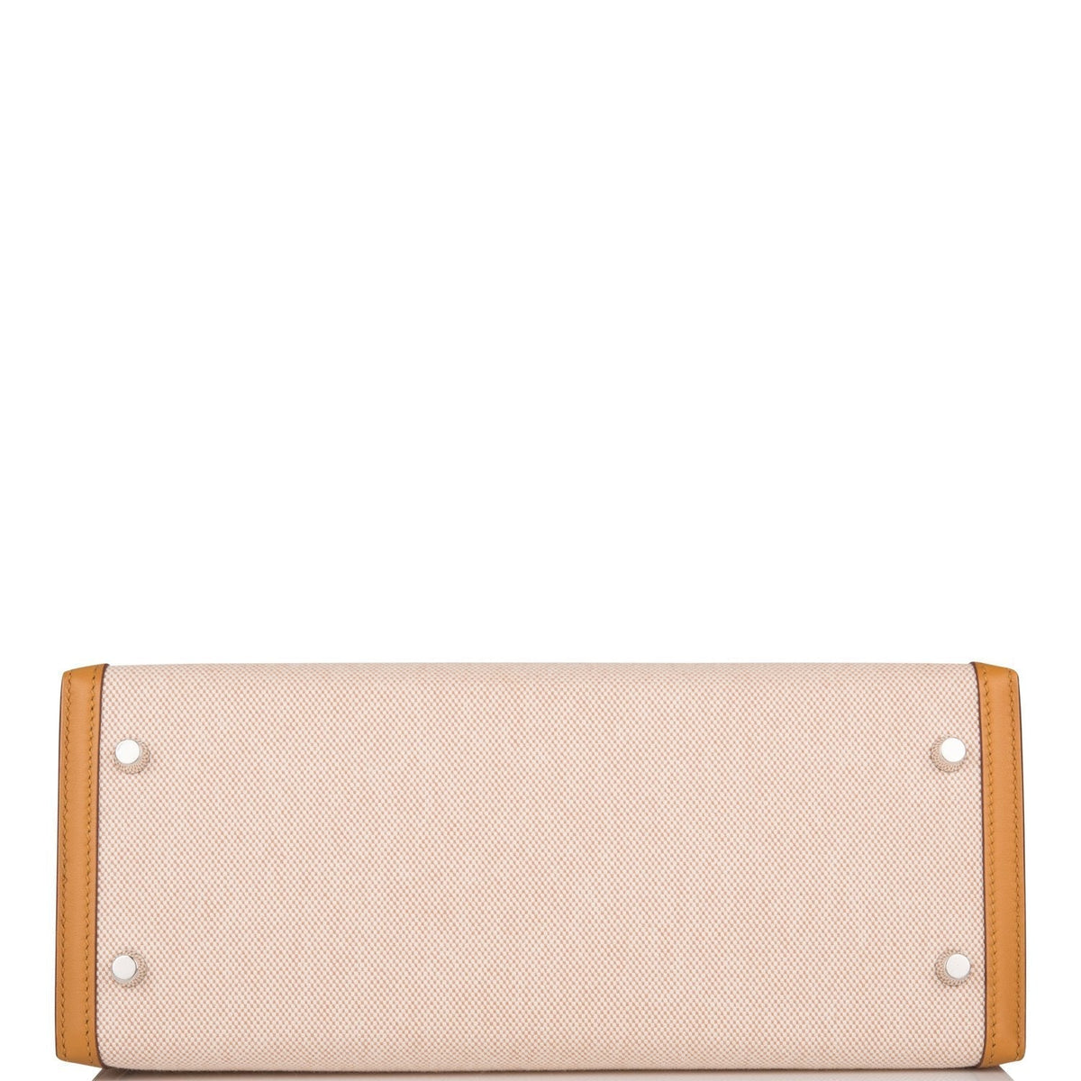 Hermes Sesame Toile and Swift Sellier Kelly 28cm Palladium Hardware
