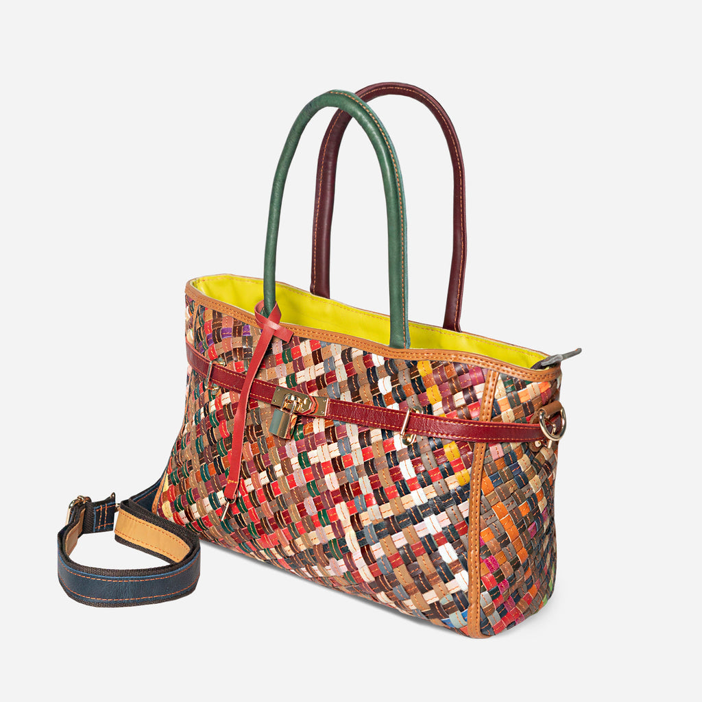 Madlock Weave Leather Tote