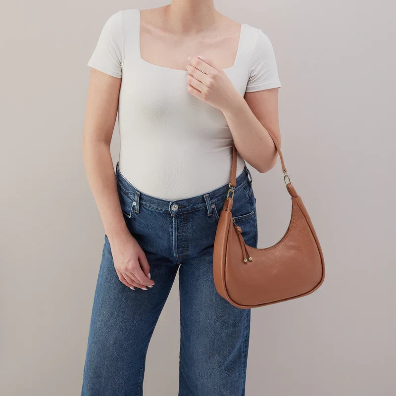 Brown Crescent Hobo Bag