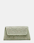 Floral Lace Pistachio Clutch