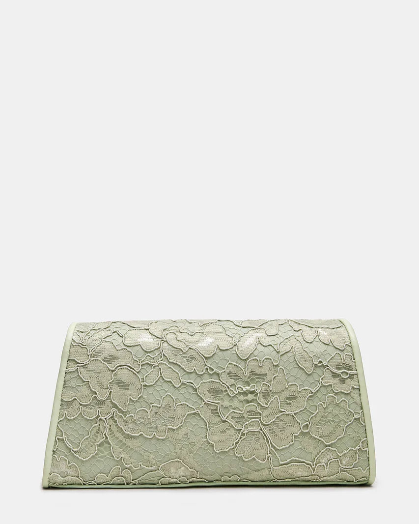 Floral Lace Pistachio Clutch