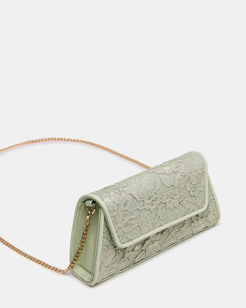 Floral Lace Pistachio Clutch
