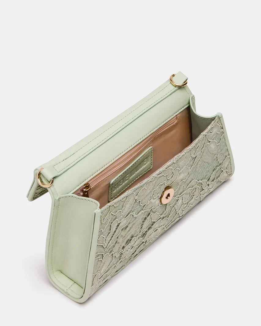 Floral Lace Pistachio Clutch