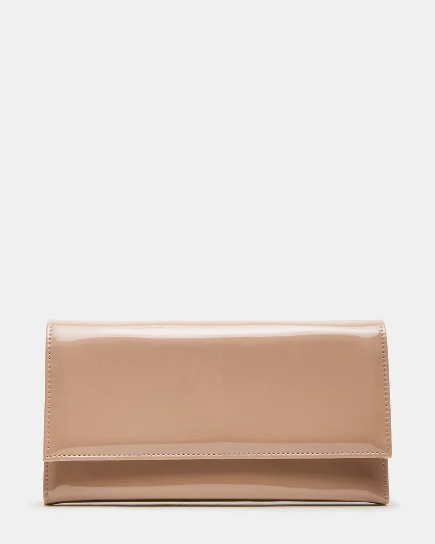 Blush Patent Envelope Clutch Bag