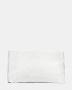 Pleated White Satin Clutch