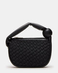 Woven Texture Black Handbag