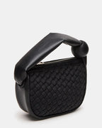 Woven Texture Black Handbag