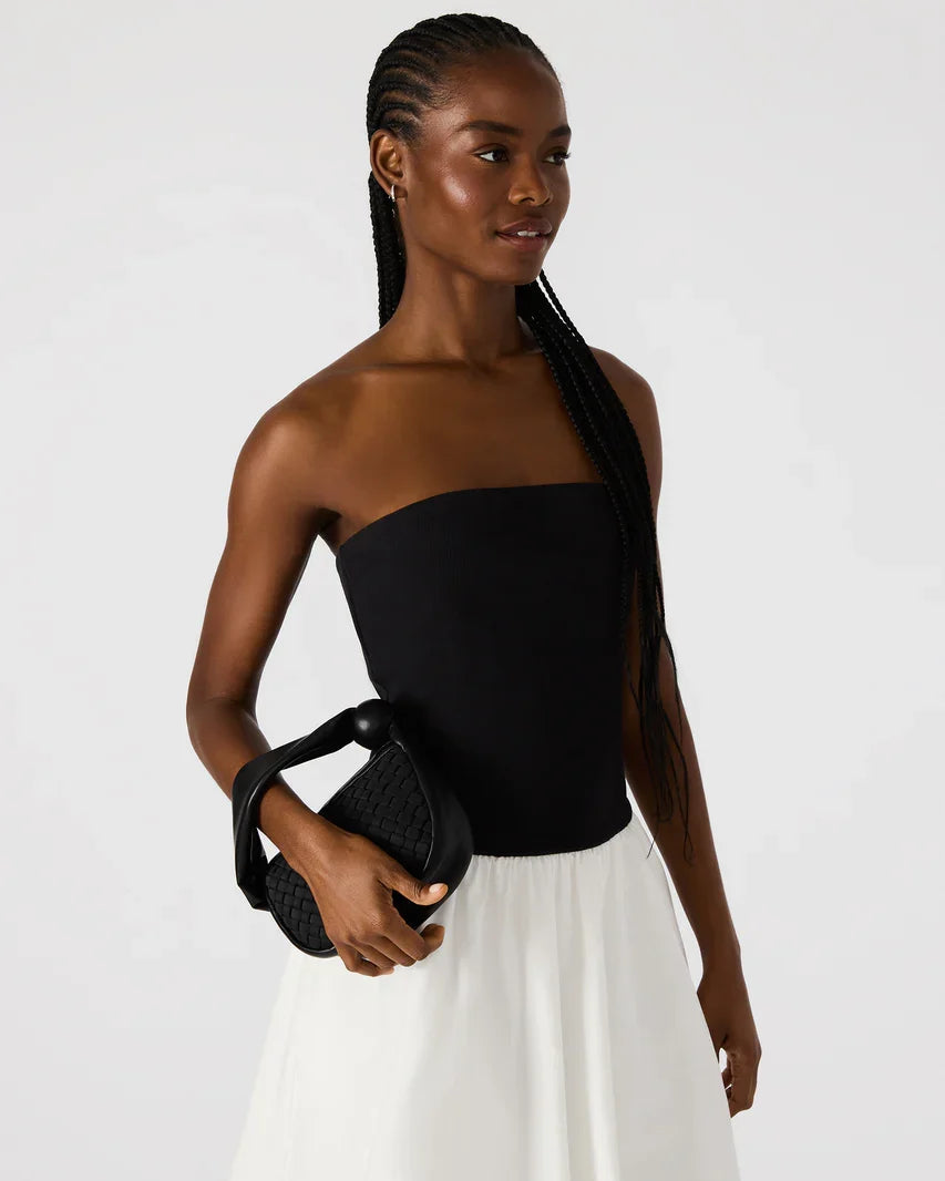 Woven Texture Black Handbag