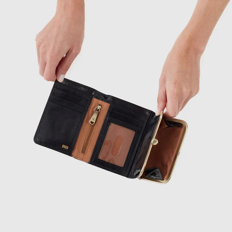 Black Glossy Framed Trifold Wallet