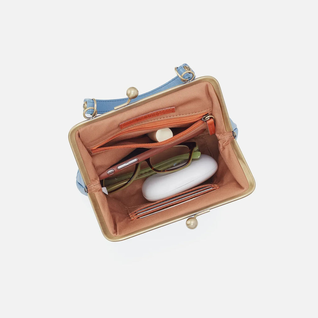 Sky Blue Frame Top-Handle Crossbody Bag