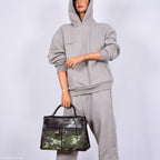Vintage Hermes Kelly Lakis 35 Chocolate Box & Toile Camouflage Painting Palladium Hardware