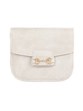 White Saddle Handbag