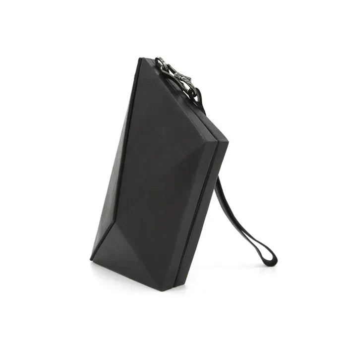 Black Asymmetric Clutch Bag
