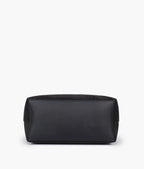 Black suede small satchel bag