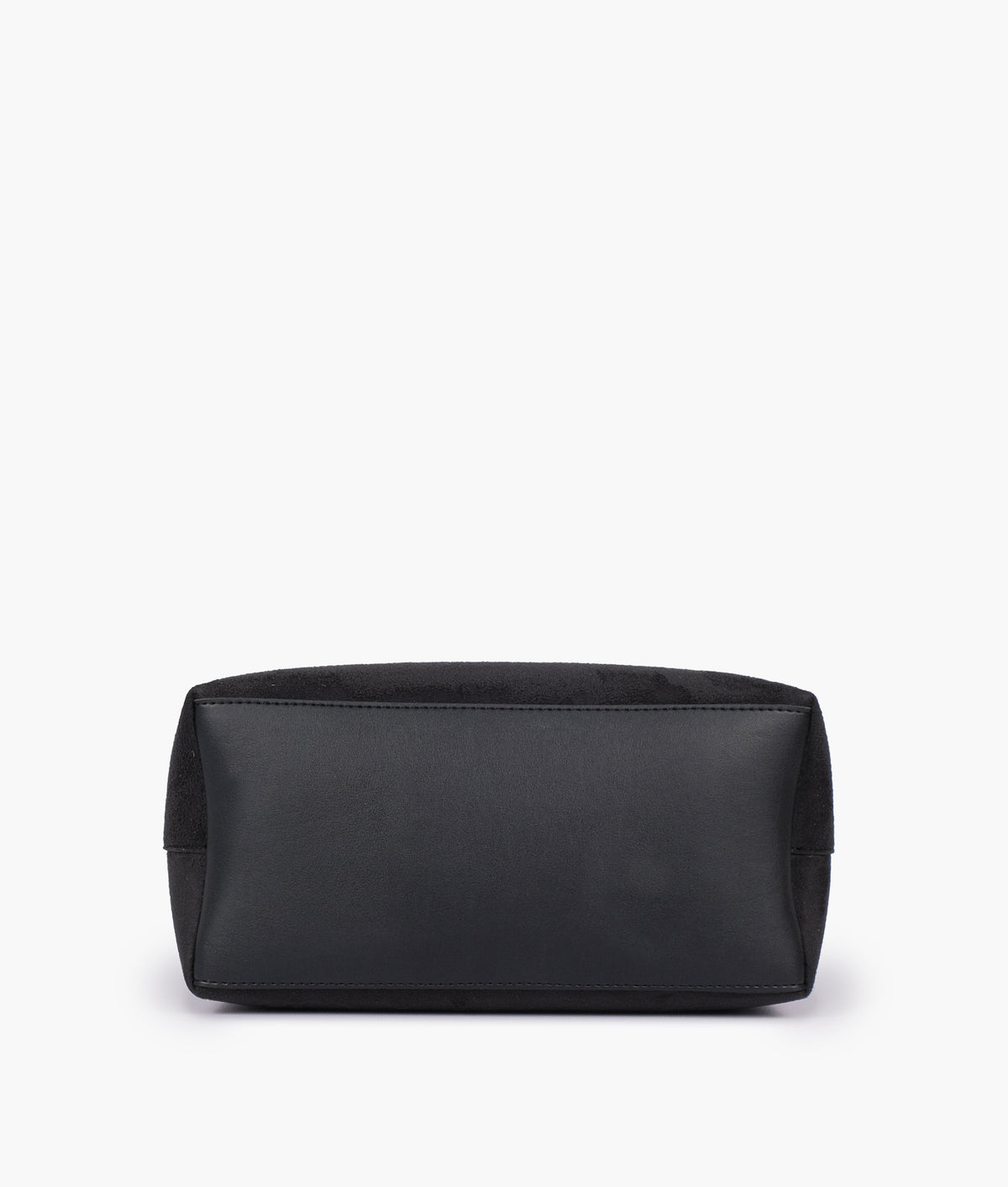 Black suede small satchel bag