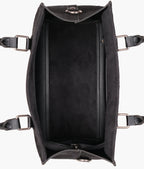 Black suede small satchel bag