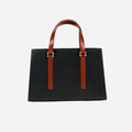 Dual-Tone Structured Office Tote Bag
