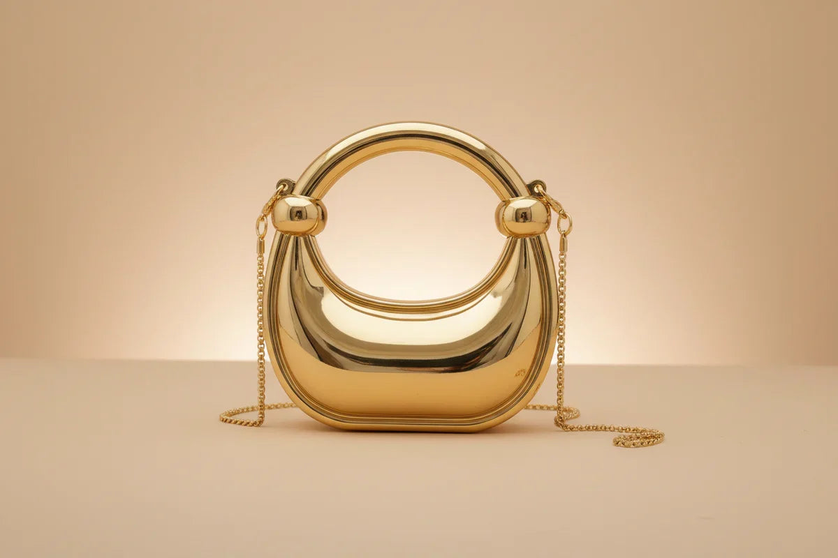 Dazzling Moon Mini Clutch Gold