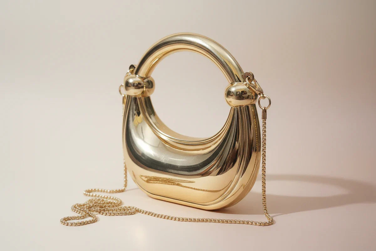 Dazzling Moon Mini Clutch Gold