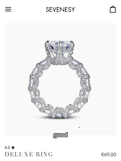 خاتم دوليكس بأحجار الزيكرون الألماسي 💎💍