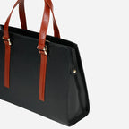 Dual-Tone Structured Office Tote Bag